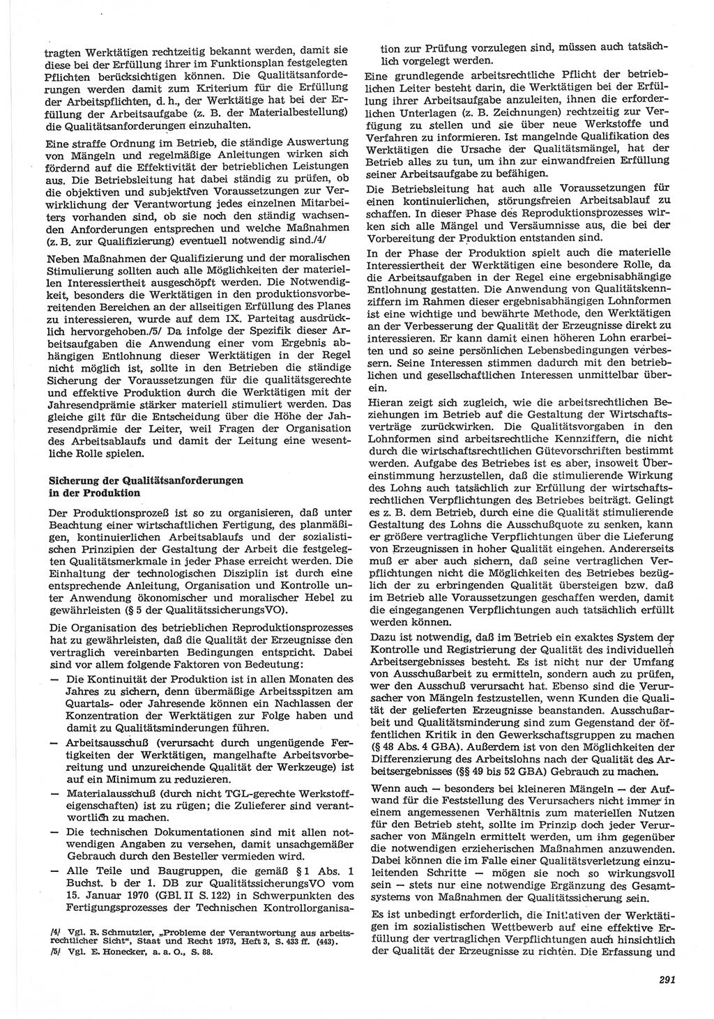 Neue Justiz (NJ), Zeitschrift für Recht und Rechtswissenschaft-Zeitschrift, sozialistisches Recht und Gesetzlichkeit, 31. Jahrgang 1977, Seite 291 (NJ DDR 1977, S. 291)