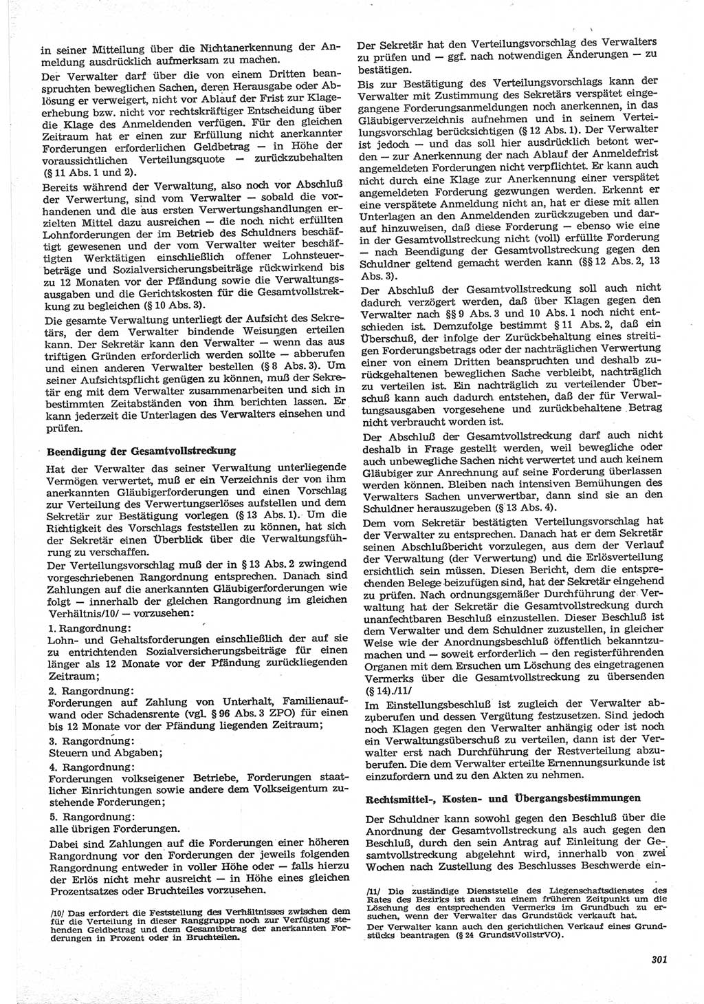 Neue Justiz (NJ), Zeitschrift für Recht und Rechtswissenschaft-Zeitschrift, sozialistisches Recht und Gesetzlichkeit, 31. Jahrgang 1977, Seite 301 (NJ DDR 1977, S. 301)