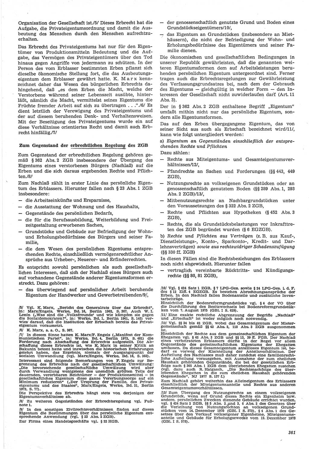 Neue Justiz (NJ), Zeitschrift für Recht und Rechtswissenschaft-Zeitschrift, sozialistisches Recht und Gesetzlichkeit, 31. Jahrgang 1977, Seite 361 (NJ DDR 1977, S. 361)