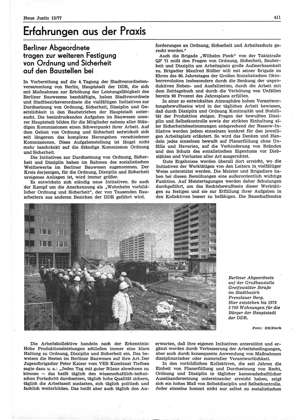 Neue Justiz (NJ), Zeitschrift für Recht und Rechtswissenschaft-Zeitschrift, sozialistisches Recht und Gesetzlichkeit, 31. Jahrgang 1977, Seite 411 (NJ DDR 1977, S. 411)
