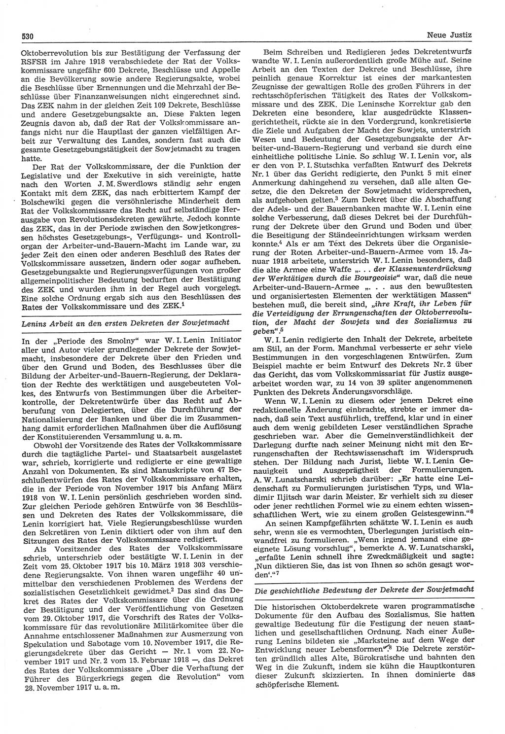 Neue Justiz (NJ), Zeitschrift für Recht und Rechtswissenschaft-Zeitschrift, sozialistisches Recht und Gesetzlichkeit, 31. Jahrgang 1977, Seite 530 (NJ DDR 1977, S. 530)