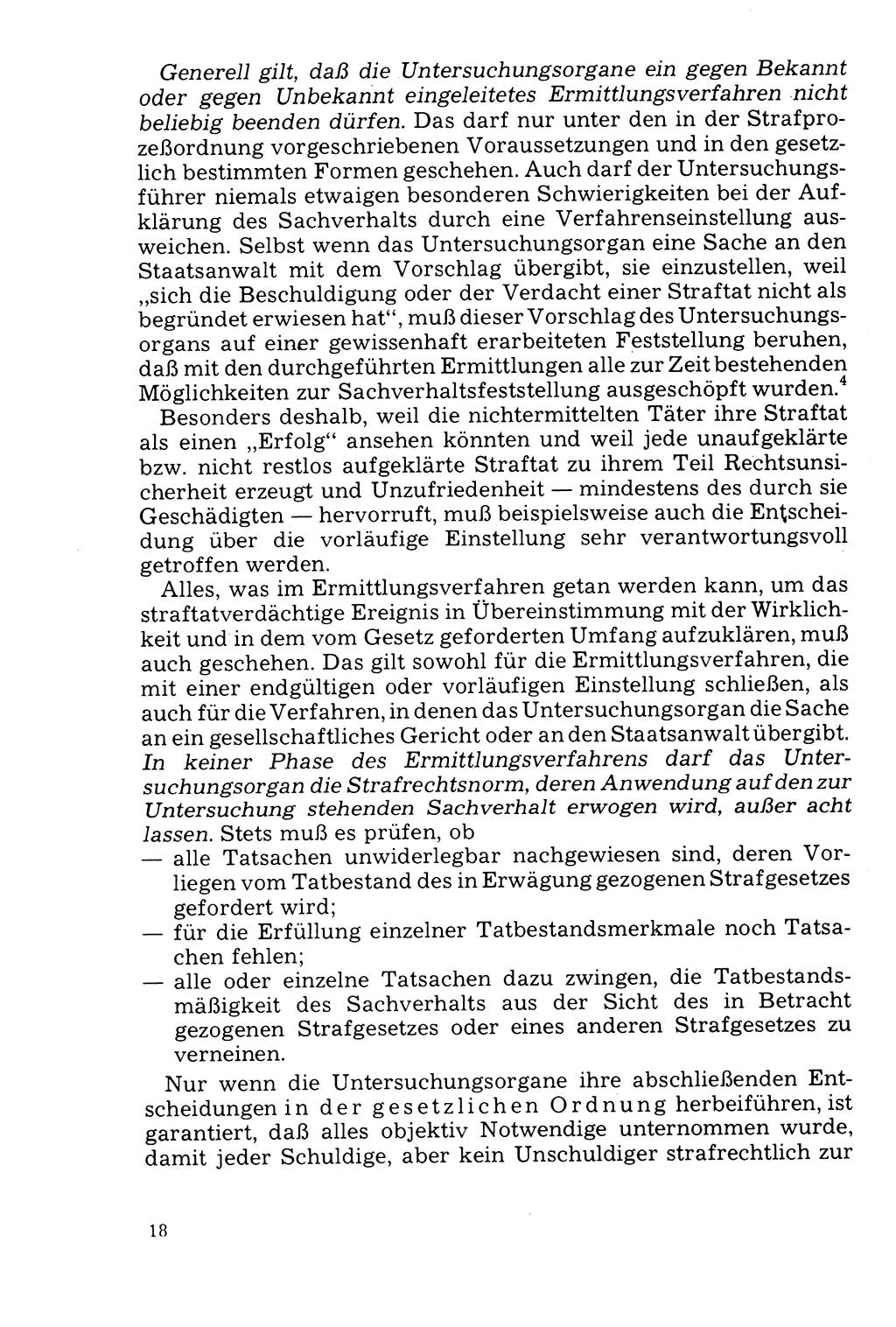 Der Abschluß des Ermittlungsverfahrens [Deutsche Demokratische Republik (DDR)] 1978, Seite 18 (Abschl. EV DDR 1978, S. 18)