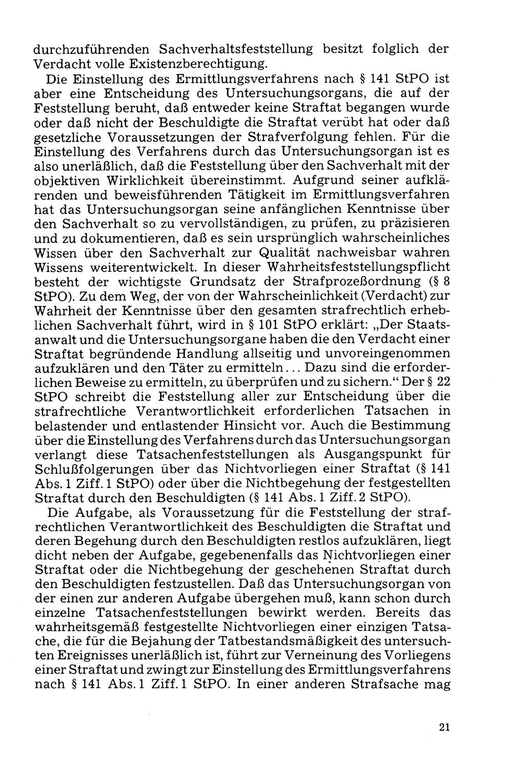 Der Abschluß des Ermittlungsverfahrens [Deutsche Demokratische Republik (DDR)] 1978, Seite 21 (Abschl. EV DDR 1978, S. 21)