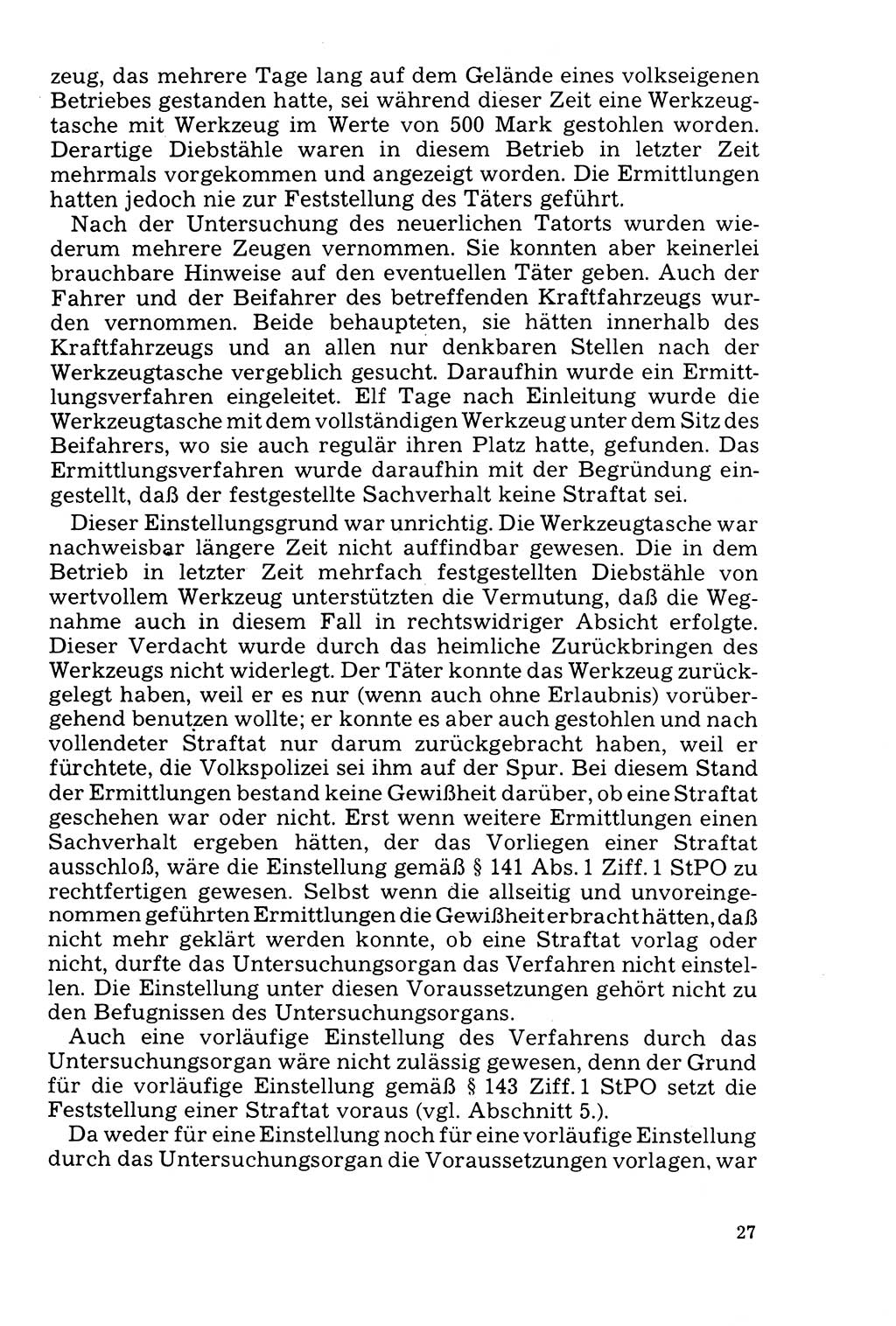 Der Abschluß des Ermittlungsverfahrens [Deutsche Demokratische Republik (DDR)] 1978, Seite 27 (Abschl. EV DDR 1978, S. 27)