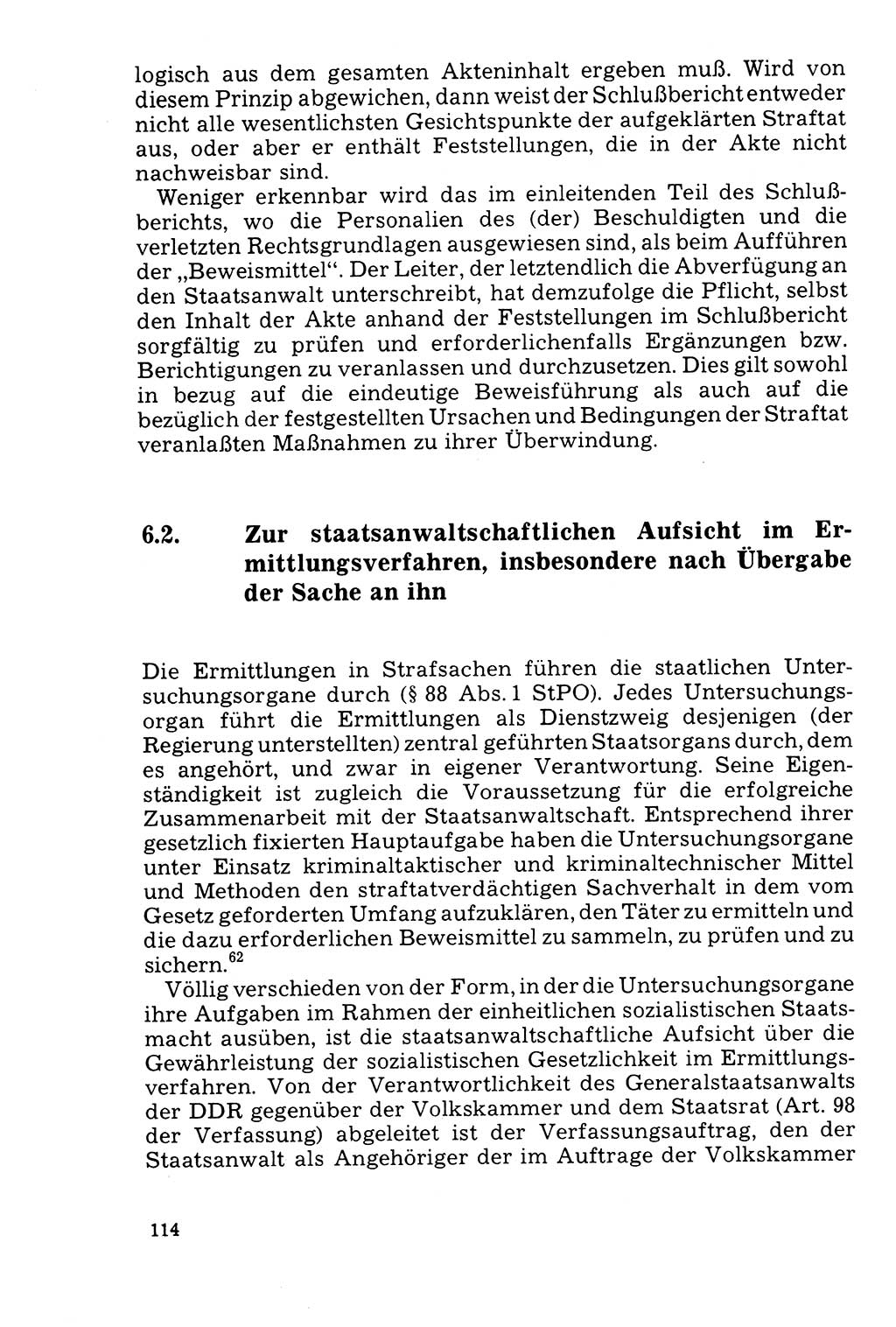 Der Abschluß des Ermittlungsverfahrens [Deutsche Demokratische Republik (DDR)] 1978, Seite 114 (Abschl. EV DDR 1978, S. 114)