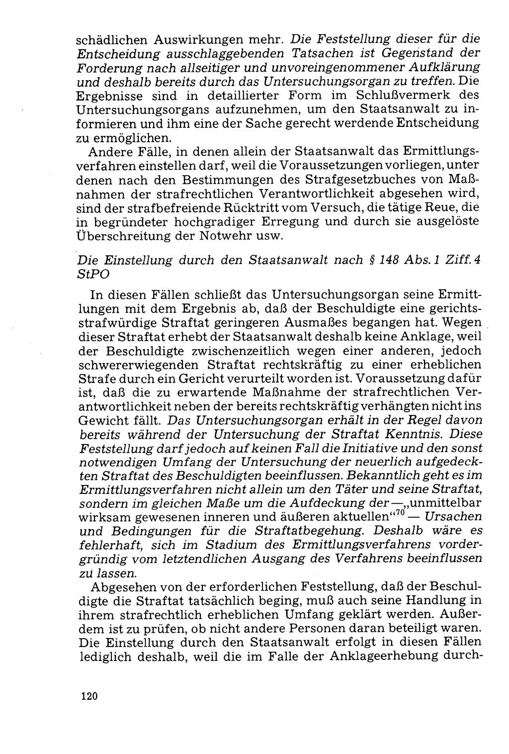 Der Abschluß des Ermittlungsverfahrens [Deutsche Demokratische Republik (DDR)] 1978, Seite 120 (Abschl. EV DDR 1978, S. 120)