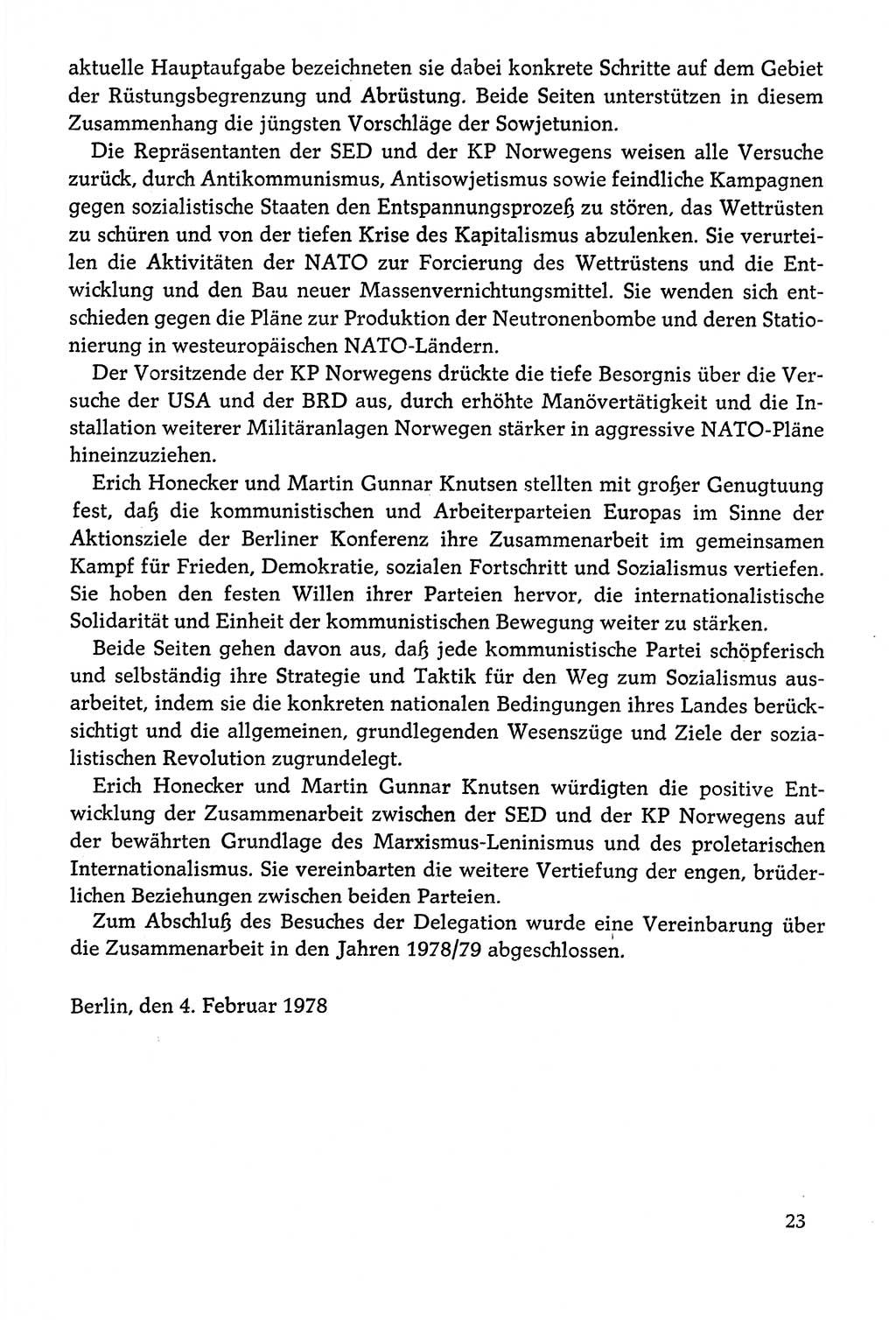 Dokumente der Sozialistischen Einheitspartei Deutschlands (SED) [Deutsche Demokratische Republik (DDR)] 1978-1979, Seite 23 (Dok. SED DDR 1978-1979, S. 23)