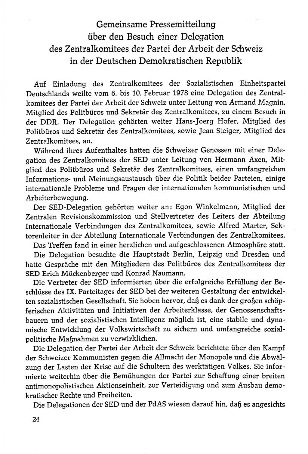 Dokumente der Sozialistischen Einheitspartei Deutschlands (SED) [Deutsche Demokratische Republik (DDR)] 1978-1979, Seite 24 (Dok. SED DDR 1978-1979, S. 24)