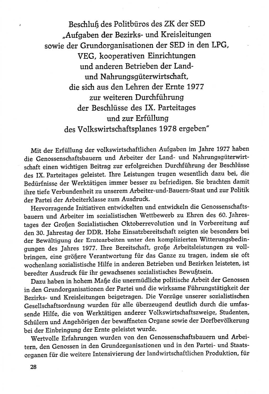 Dokumente der Sozialistischen Einheitspartei Deutschlands (SED) [Deutsche Demokratische Republik (DDR)] 1978-1979, Seite 28 (Dok. SED DDR 1978-1979, S. 28)