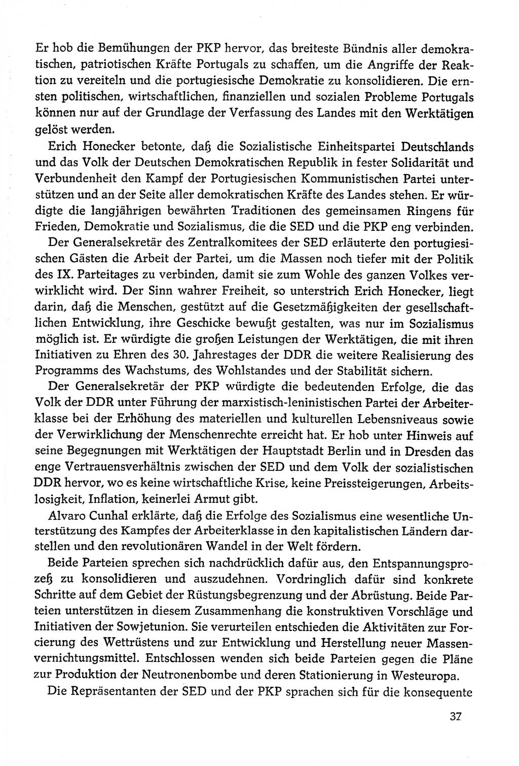 Dokumente der Sozialistischen Einheitspartei Deutschlands (SED) [Deutsche Demokratische Republik (DDR)] 1978-1979, Seite 37 (Dok. SED DDR 1978-1979, S. 37)