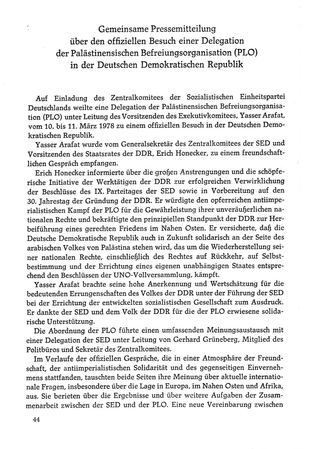Dokumente der Sozialistischen Einheitspartei Deutschlands (SED) [Deutsche Demokratische Republik (DDR)] 1978-1979, Seite 44 (Dok. SED DDR 1978-1979, S. 44)