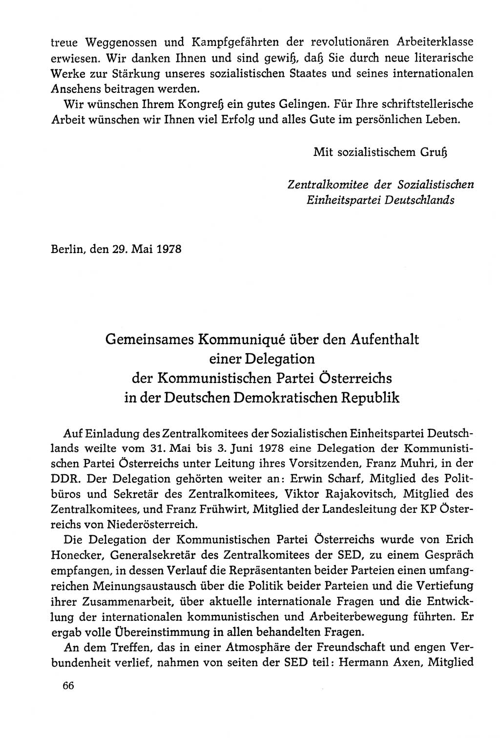 Dokumente der Sozialistischen Einheitspartei Deutschlands (SED) [Deutsche Demokratische Republik (DDR)] 1978-1979, Seite 66 (Dok. SED DDR 1978-1979, S. 66)