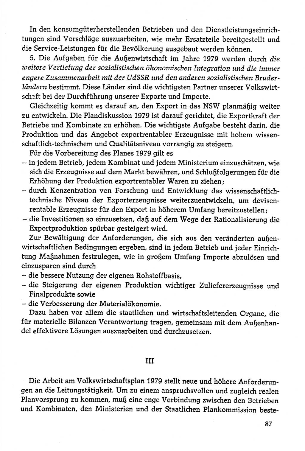 Dokumente der Sozialistischen Einheitspartei Deutschlands (SED) [Deutsche Demokratische Republik (DDR)] 1978-1979, Seite 87 (Dok. SED DDR 1978-1979, S. 87)