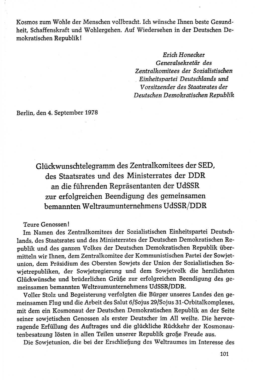 Dokumente der Sozialistischen Einheitspartei Deutschlands (SED) [Deutsche Demokratische Republik (DDR)] 1978-1979, Seite 101 (Dok. SED DDR 1978-1979, S. 101)