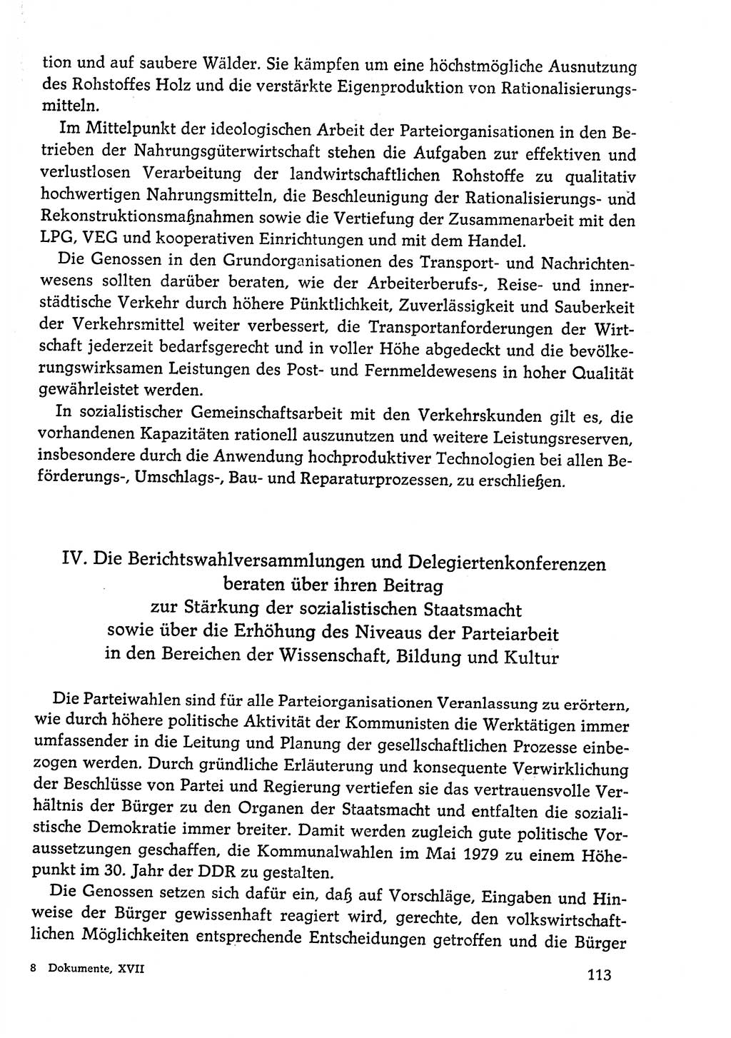 Dokumente der Sozialistischen Einheitspartei Deutschlands (SED) [Deutsche Demokratische Republik (DDR)] 1978-1979, Seite 113 (Dok. SED DDR 1978-1979, S. 113)