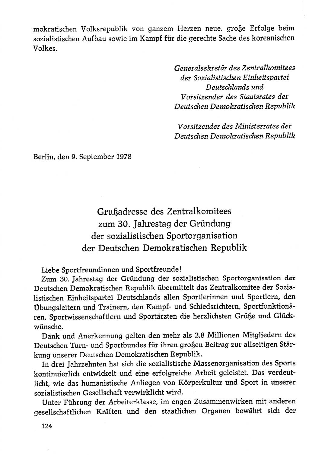 Dokumente der Sozialistischen Einheitspartei Deutschlands (SED) [Deutsche Demokratische Republik (DDR)] 1978-1979, Seite 124 (Dok. SED DDR 1978-1979, S. 124)