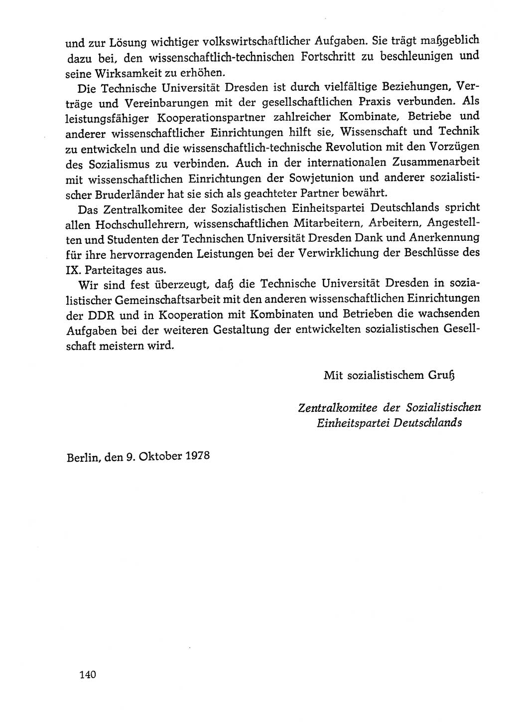 Dokumente der Sozialistischen Einheitspartei Deutschlands (SED) [Deutsche Demokratische Republik (DDR)] 1978-1979, Seite 140 (Dok. SED DDR 1978-1979, S. 140)