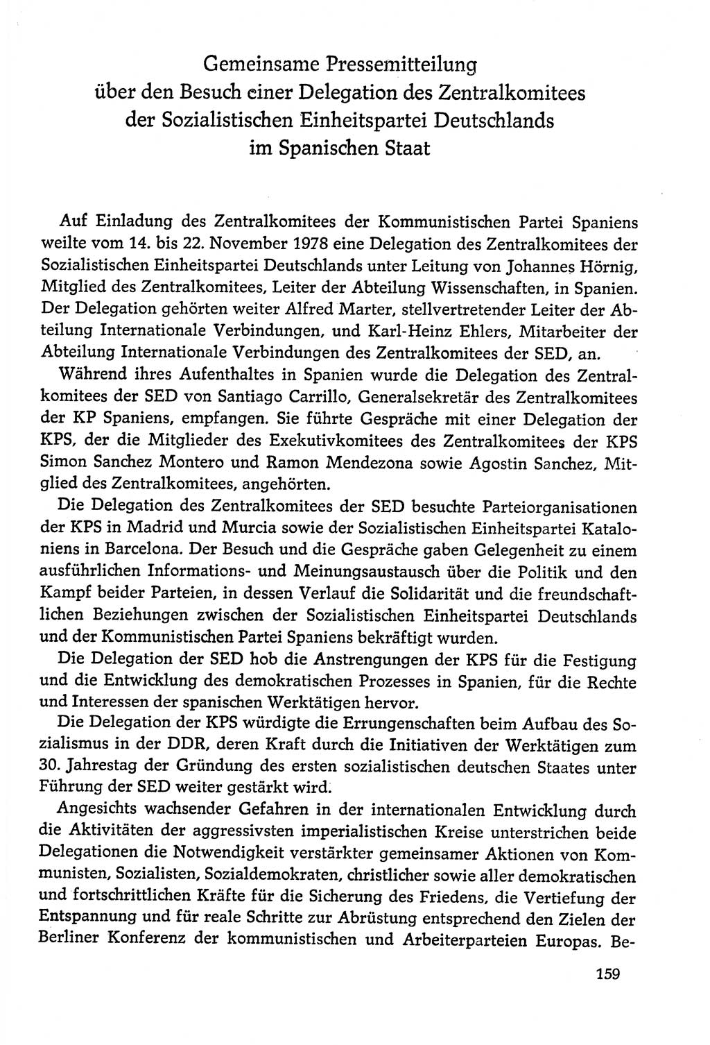 Dokumente der Sozialistischen Einheitspartei Deutschlands (SED) [Deutsche Demokratische Republik (DDR)] 1978-1979, Seite 159 (Dok. SED DDR 1978-1979, S. 159)