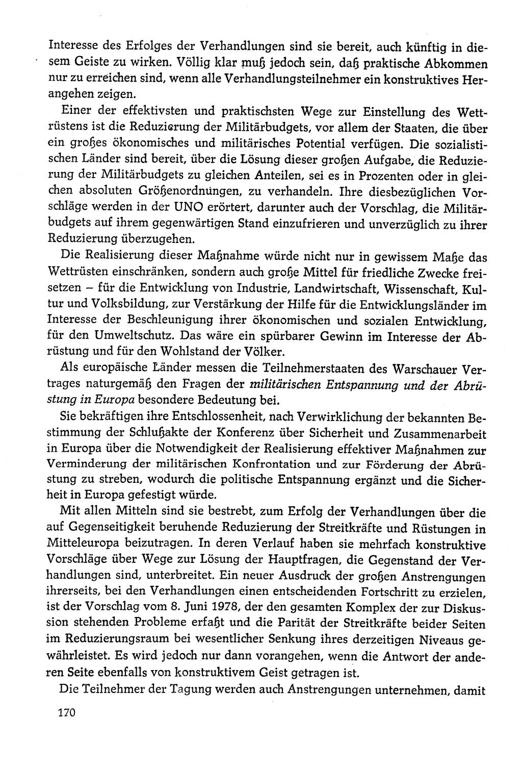 Dokumente der Sozialistischen Einheitspartei Deutschlands (SED) [Deutsche Demokratische Republik (DDR)] 1978-1979, Seite 170 (Dok. SED DDR 1978-1979, S. 170)