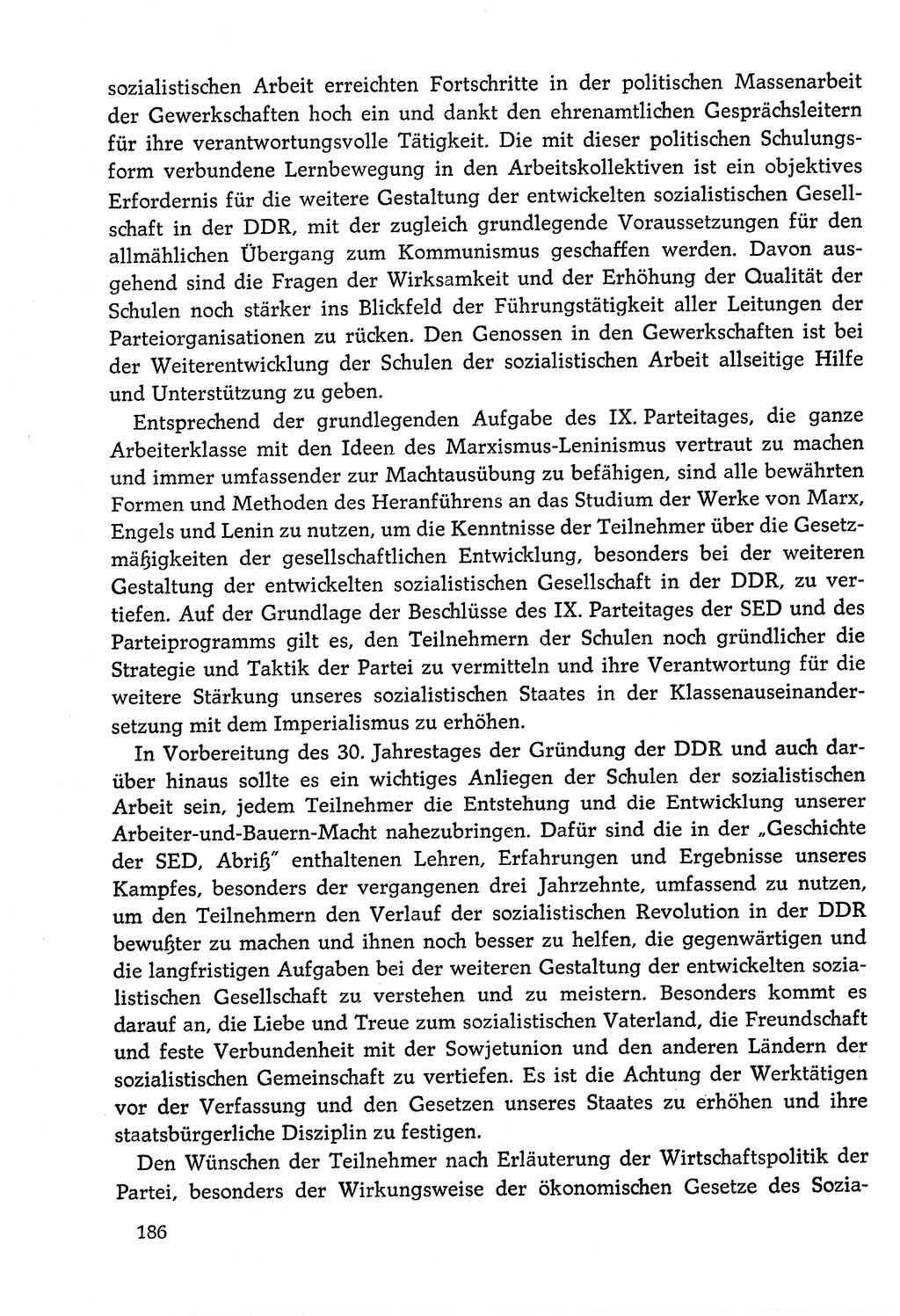 Dokumente der Sozialistischen Einheitspartei Deutschlands (SED) [Deutsche Demokratische Republik (DDR)] 1978-1979, Seite 186 (Dok. SED DDR 1978-1979, S. 186)