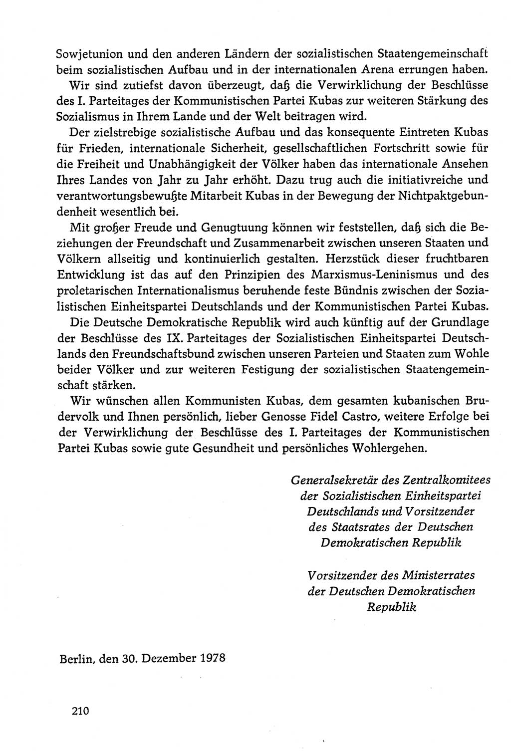 Dokumente der Sozialistischen Einheitspartei Deutschlands (SED) [Deutsche Demokratische Republik (DDR)] 1978-1979, Seite 210 (Dok. SED DDR 1978-1979, S. 210)
