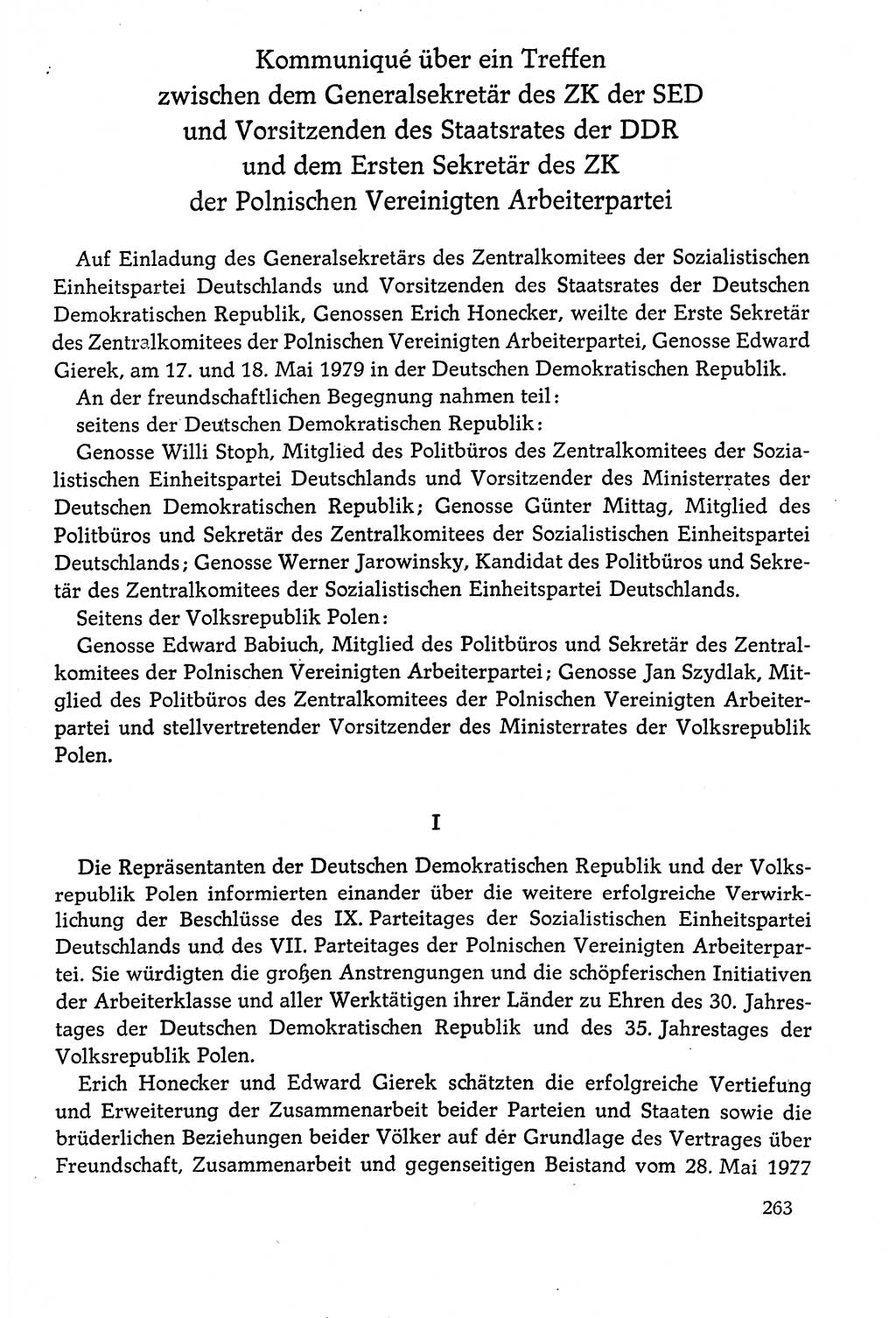 Dokumente der Sozialistischen Einheitspartei Deutschlands (SED) [Deutsche Demokratische Republik (DDR)] 1978-1979, Seite 263 (Dok. SED DDR 1978-1979, S. 263)