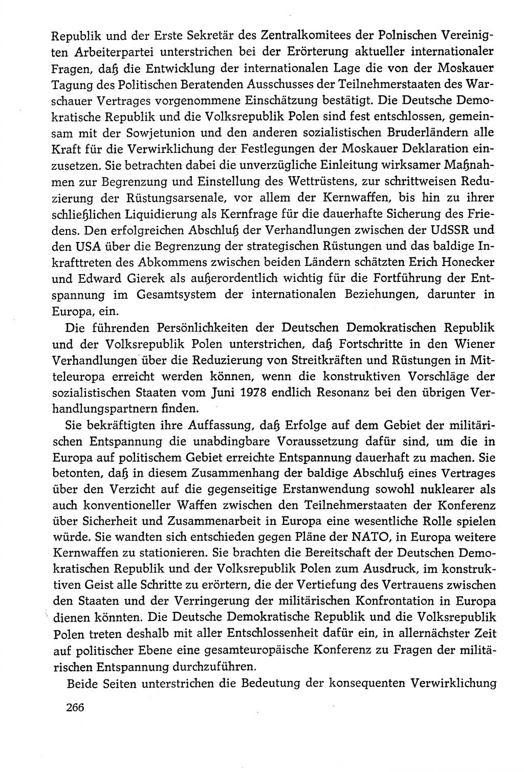Dokumente der Sozialistischen Einheitspartei Deutschlands (SED) [Deutsche Demokratische Republik (DDR)] 1978-1979, Seite 266 (Dok. SED DDR 1978-1979, S. 266)