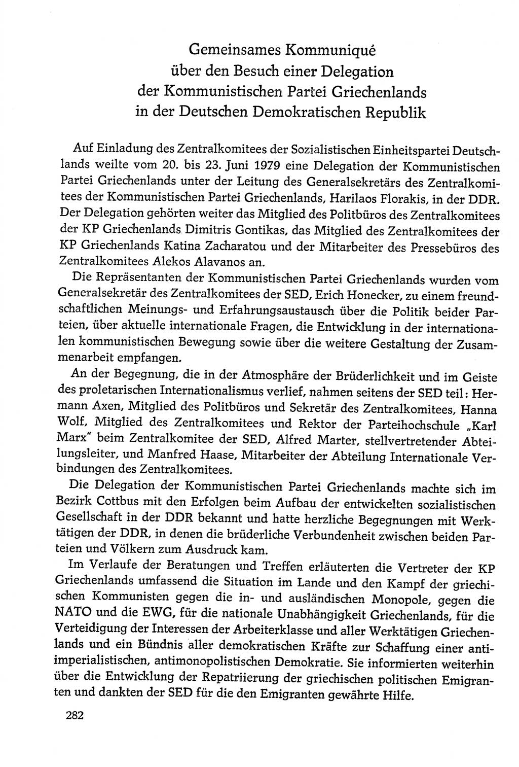 Dokumente der Sozialistischen Einheitspartei Deutschlands (SED) [Deutsche Demokratische Republik (DDR)] 1978-1979, Seite 282 (Dok. SED DDR 1978-1979, S. 282)