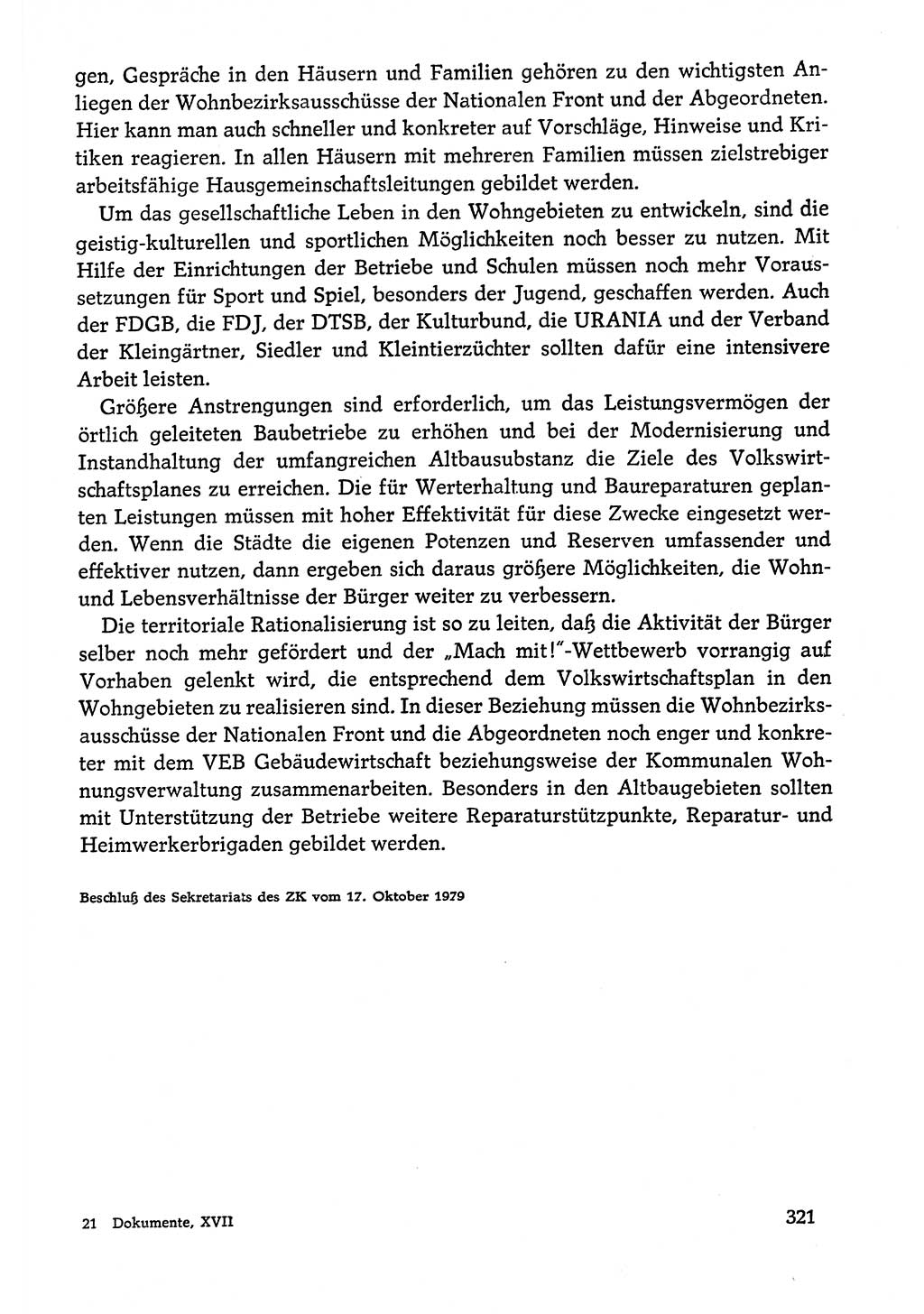 Dokumente der Sozialistischen Einheitspartei Deutschlands (SED) [Deutsche Demokratische Republik (DDR)] 1978-1979, Seite 321 (Dok. SED DDR 1978-1979, S. 321)