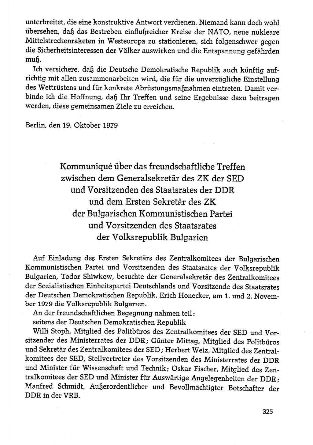 Dokumente der Sozialistischen Einheitspartei Deutschlands (SED) [Deutsche Demokratische Republik (DDR)] 1978-1979, Seite 325 (Dok. SED DDR 1978-1979, S. 325)