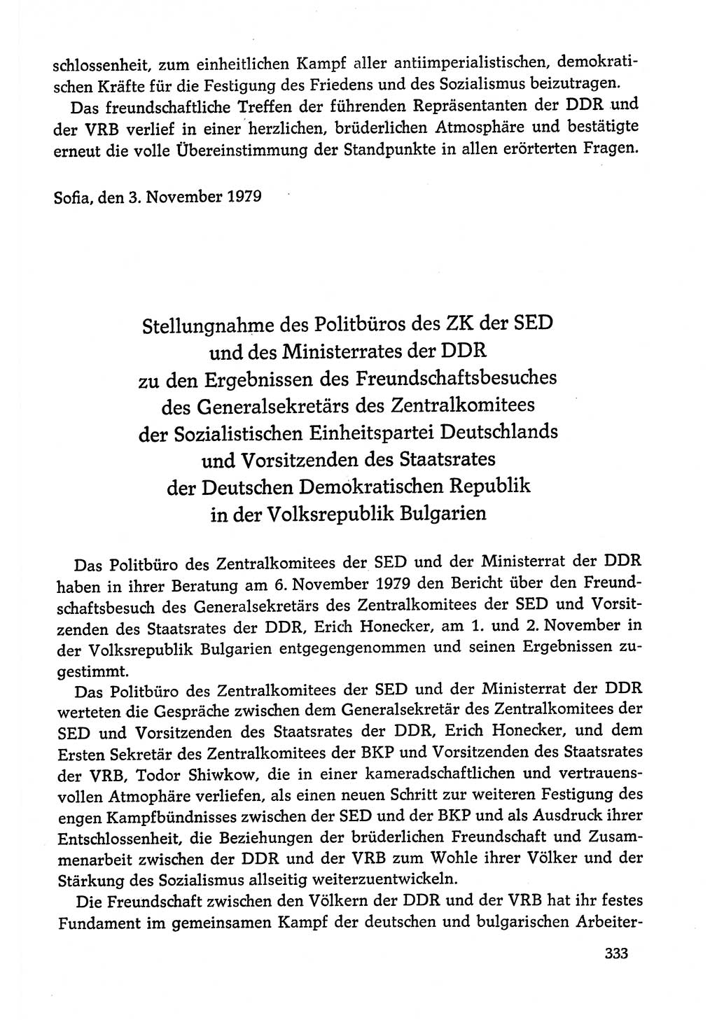 Dokumente der Sozialistischen Einheitspartei Deutschlands (SED) [Deutsche Demokratische Republik (DDR)] 1978-1979, Seite 333 (Dok. SED DDR 1978-1979, S. 333)