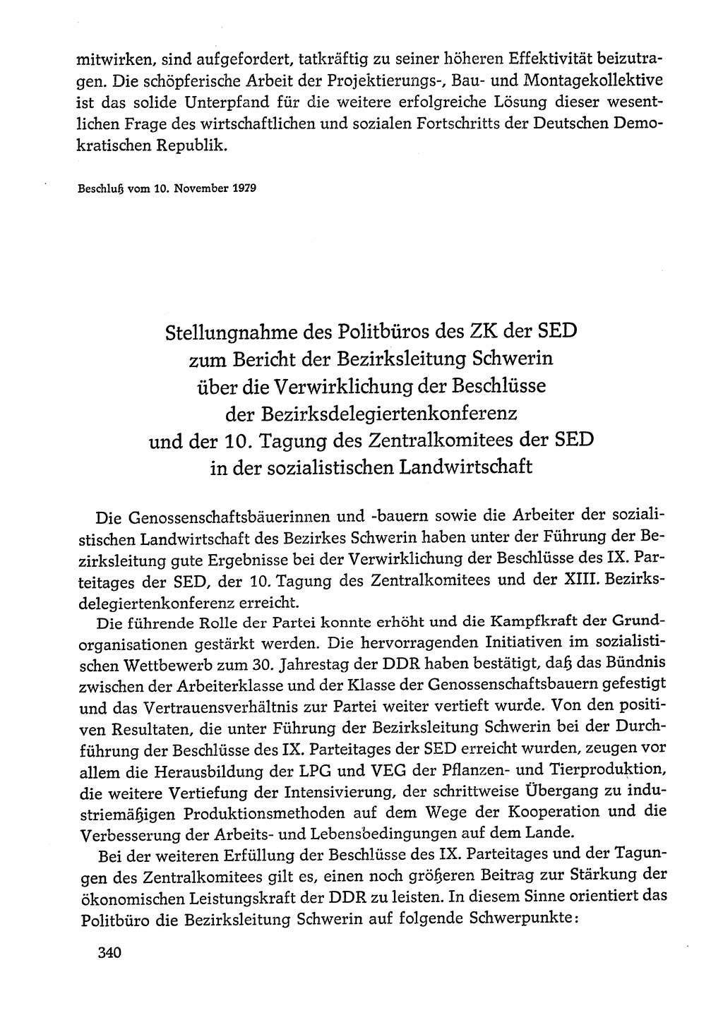Dokumente der Sozialistischen Einheitspartei Deutschlands (SED) [Deutsche Demokratische Republik (DDR)] 1978-1979, Seite 340 (Dok. SED DDR 1978-1979, S. 340)