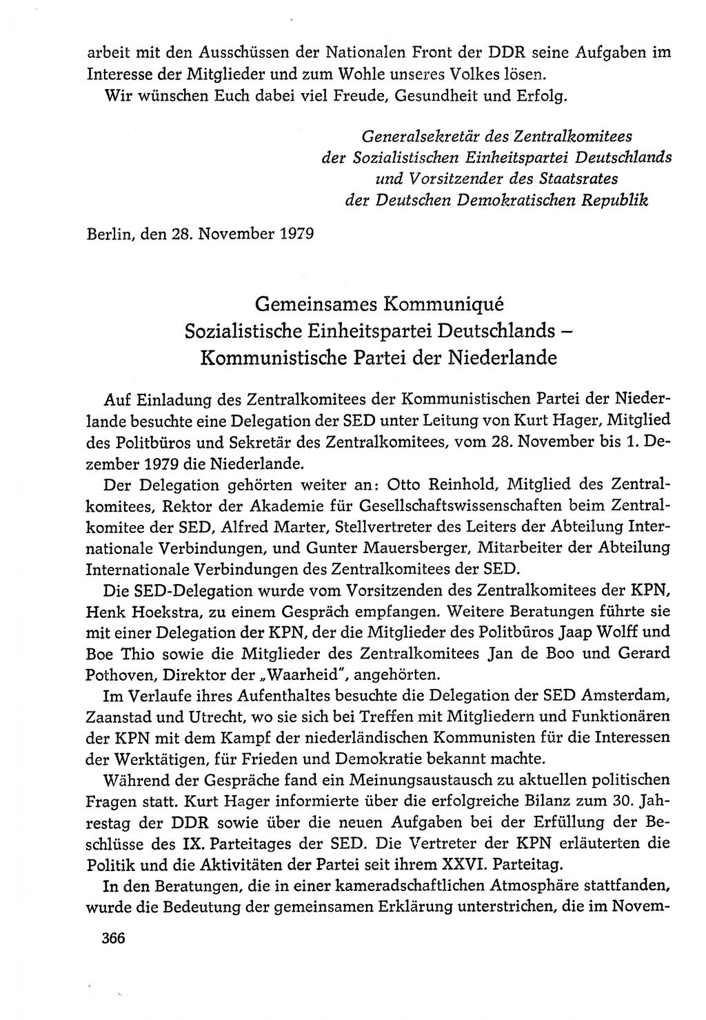 Dokumente der Sozialistischen Einheitspartei Deutschlands (SED) [Deutsche Demokratische Republik (DDR)] 1978-1979, Seite 366 (Dok. SED DDR 1978-1979, S. 366)