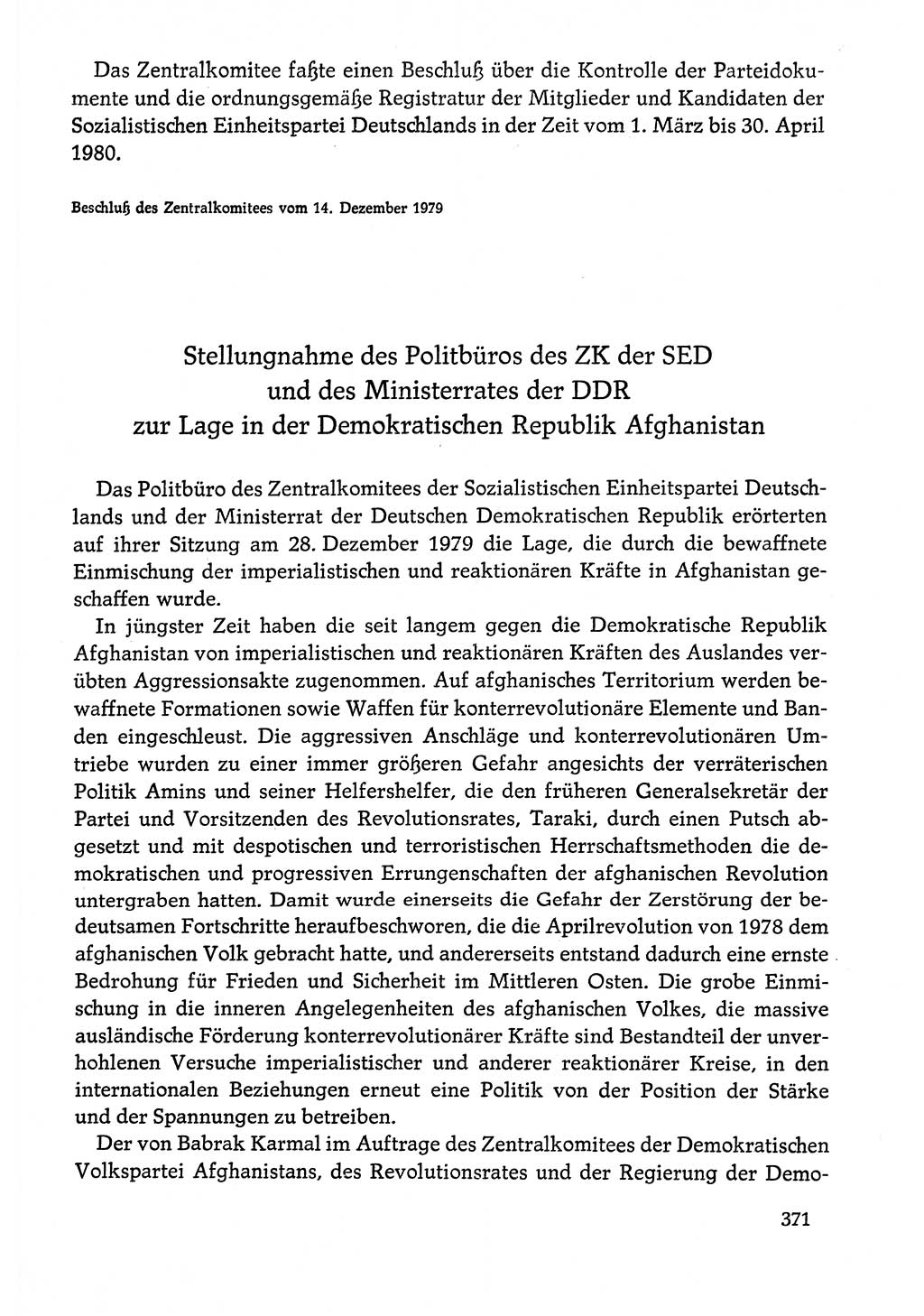 Dokumente der Sozialistischen Einheitspartei Deutschlands (SED) [Deutsche Demokratische Republik (DDR)] 1978-1979, Seite 371 (Dok. SED DDR 1978-1979, S. 371)