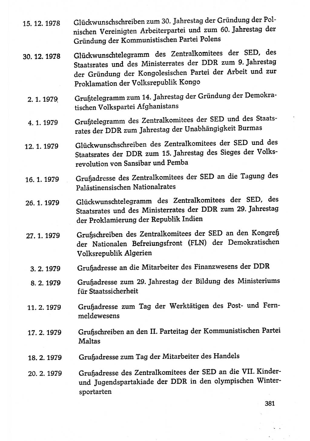 Dokumente der Sozialistischen Einheitspartei Deutschlands (SED) [Deutsche Demokratische Republik (DDR)] 1978-1979, Seite 381 (Dok. SED DDR 1978-1979, S. 381)
