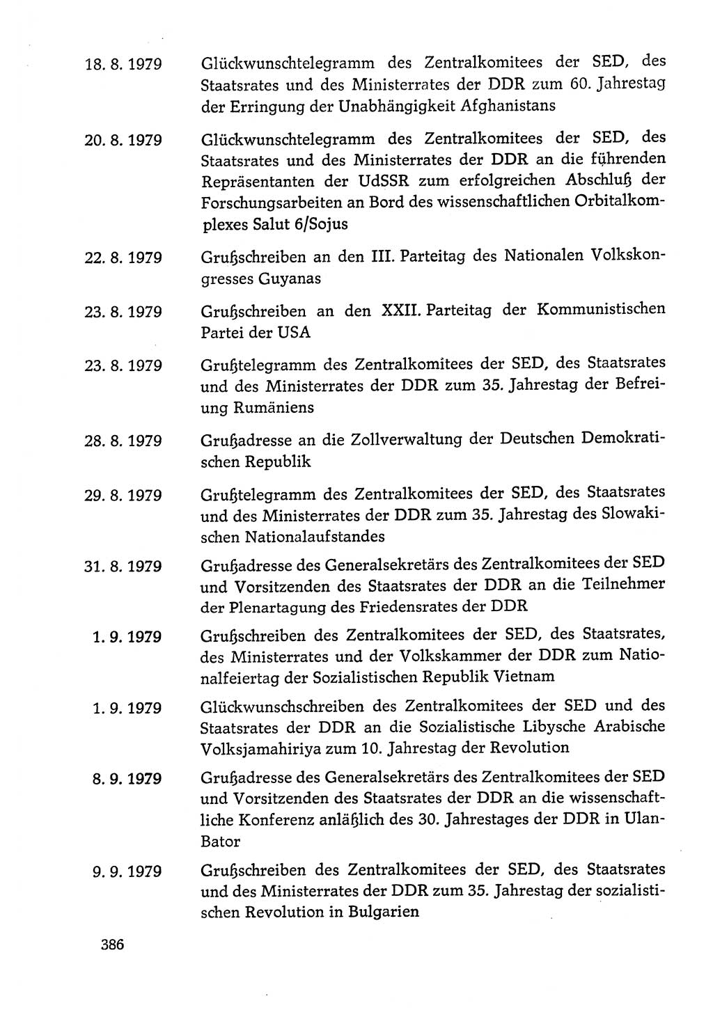 Dokumente der Sozialistischen Einheitspartei Deutschlands (SED) [Deutsche Demokratische Republik (DDR)] 1978-1979, Seite 386 (Dok. SED DDR 1978-1979, S. 386)