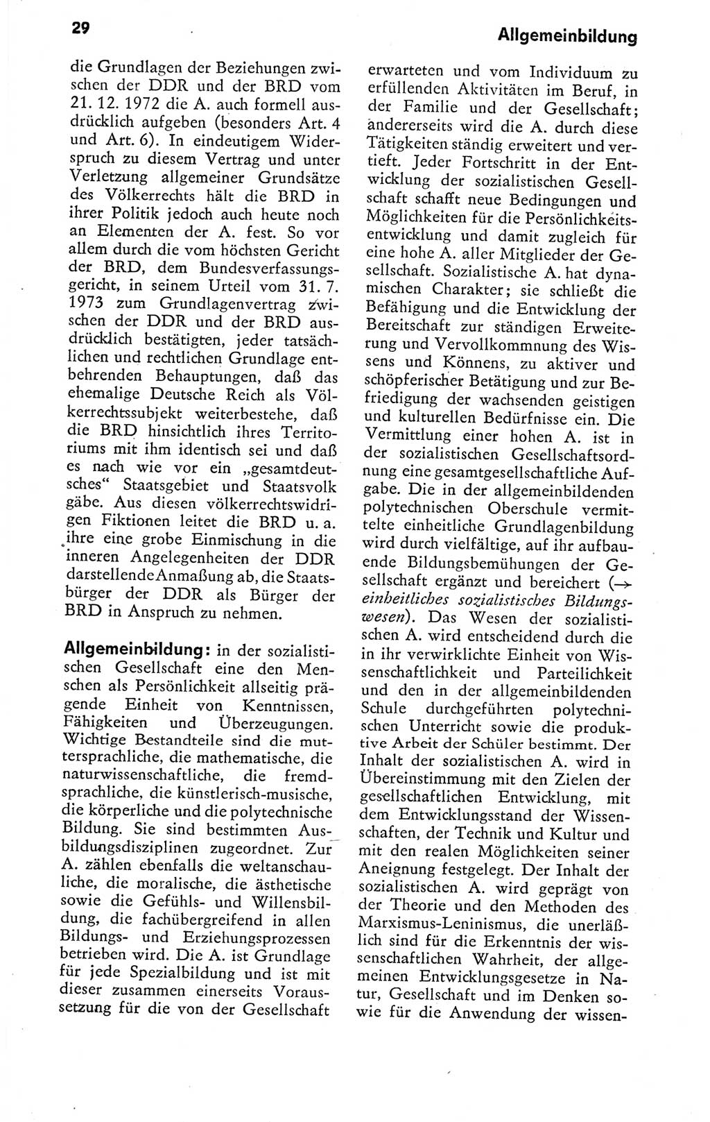 Kleines politisches Wörterbuch [Deutsche Demokratische Republik (DDR)] 1978, Seite 29 (Kl. pol. Wb. DDR 1978, S. 29)