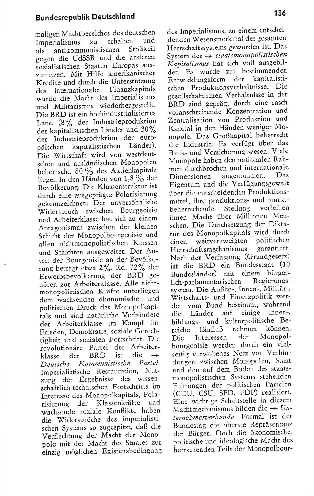 Kleines politisches Wörterbuch [Deutsche Demokratische Republik (DDR)] 1978, Seite 136 (Kl. pol. Wb. DDR 1978, S. 136)