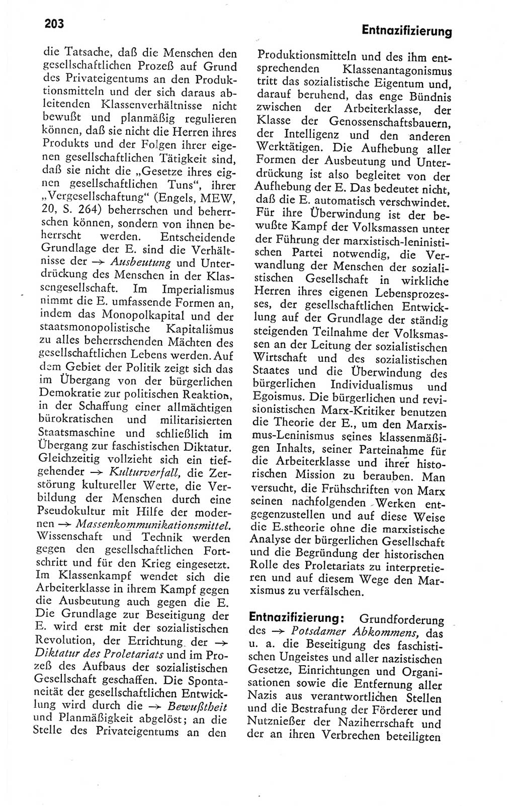 Kleines politisches Wörterbuch [Deutsche Demokratische Republik (DDR)] 1978, Seite 203 (Kl. pol. Wb. DDR 1978, S. 203)