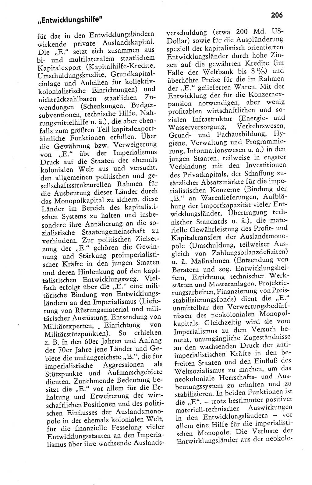 Kleines politisches Wörterbuch [Deutsche Demokratische Republik (DDR)] 1978, Seite 206 (Kl. pol. Wb. DDR 1978, S. 206)