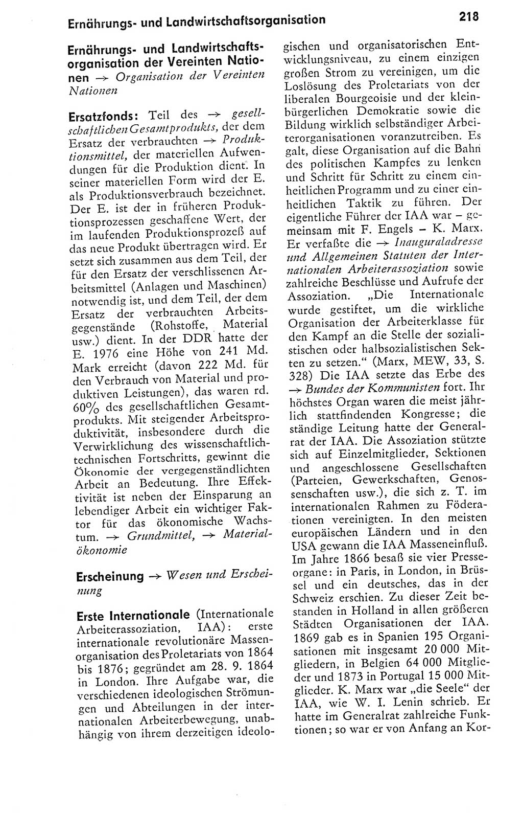 Kleines politisches Wörterbuch [Deutsche Demokratische Republik (DDR)] 1978, Seite 218 (Kl. pol. Wb. DDR 1978, S. 218)