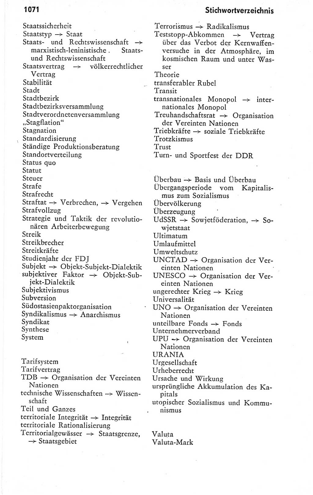 Kleines politisches Wörterbuch [Deutsche Demokratische Republik (DDR)] 1978, Seite 1071 (Kl. pol. Wb. DDR 1978, S. 1071)