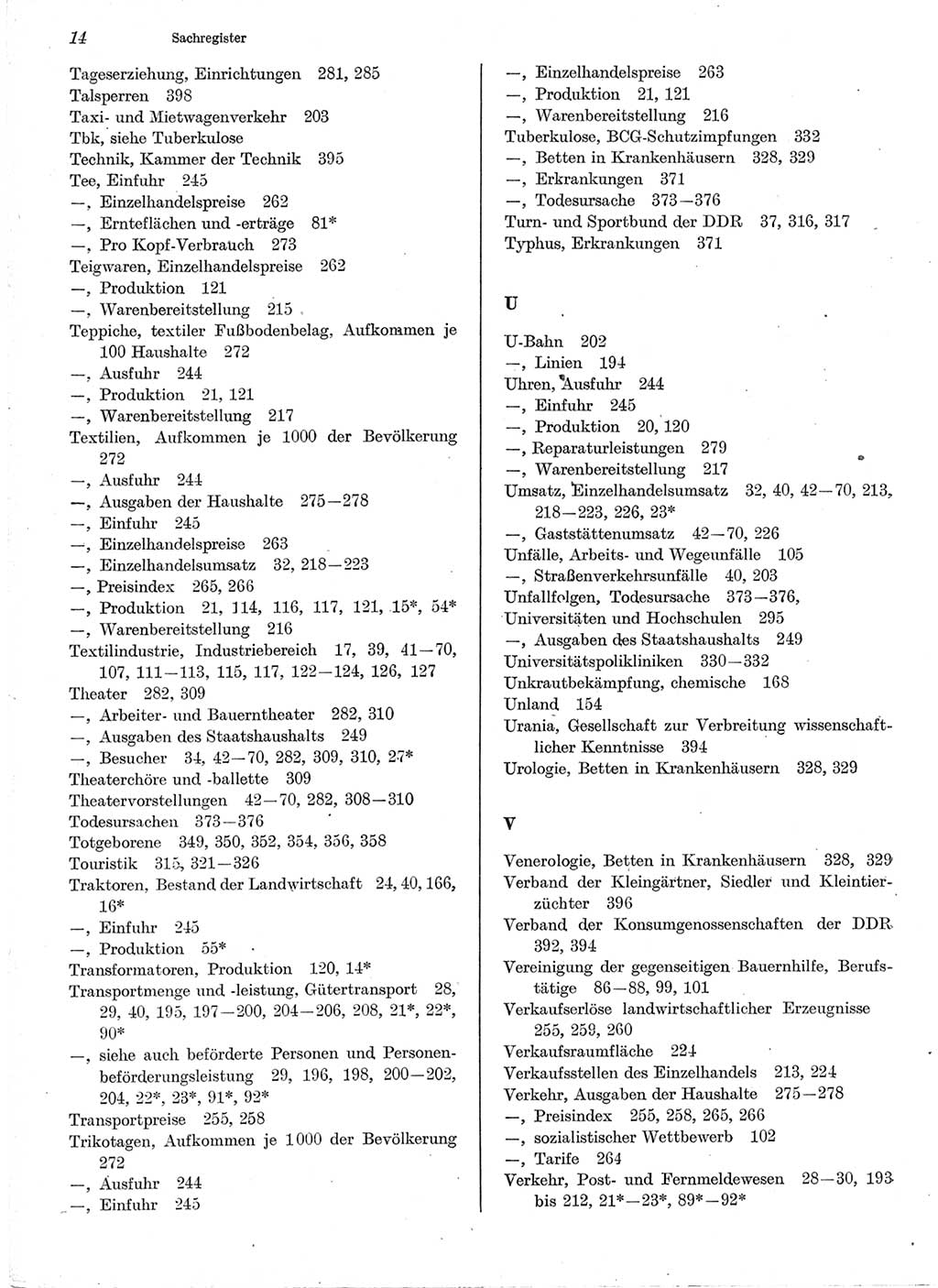Statistisches Jahrbuch der Deutschen Demokratischen Republik (DDR) 1978, Seite 14 (Stat. Jb. DDR 1978, S. 14)
