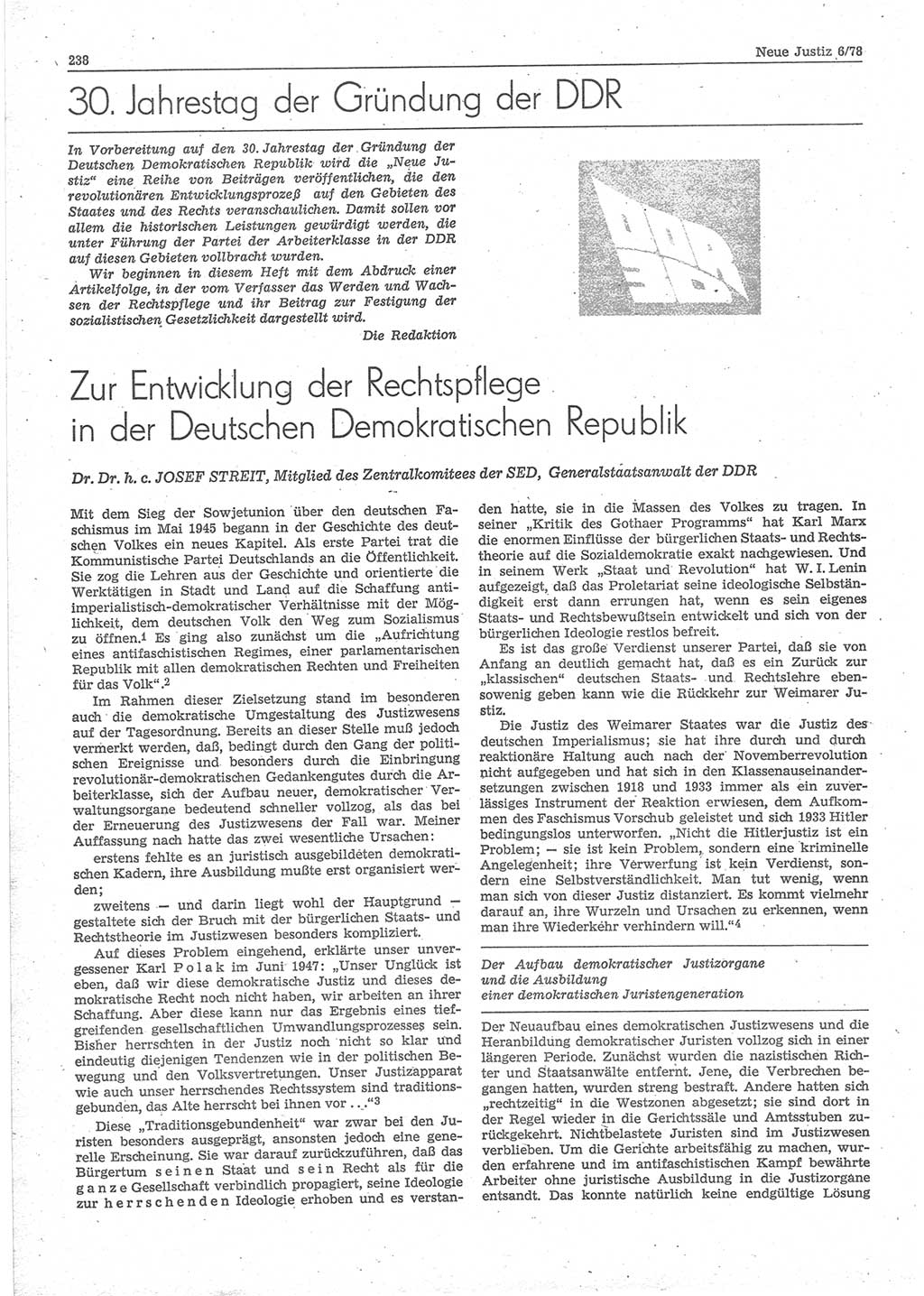Neue Justiz (NJ), Zeitschrift für sozialistisches Recht und Gesetzlichkeit [Deutsche Demokratische Republik (DDR)], 32. Jahrgang 1978, Seite 238 (NJ DDR 1978, S. 238)