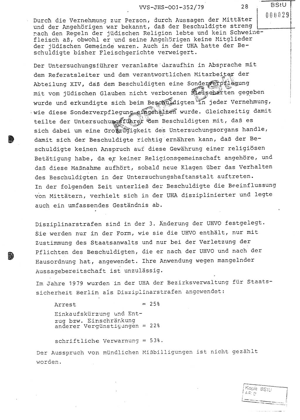 Diplomarbeit Hauptmann Peter Wittum (BV Bln. Abt. HA Ⅸ), Ministerium für Staatssicherheit (MfS) [Deutsche Demokratische Republik (DDR)], Juristische Hochschule (JHS), Vertrauliche Verschlußsache (VVS) o001-352/79, Potsdam 1979, Seite 28 (Dipl.-Arb. MfS DDR JHS VVS o001-352/79 1979, S. 28)