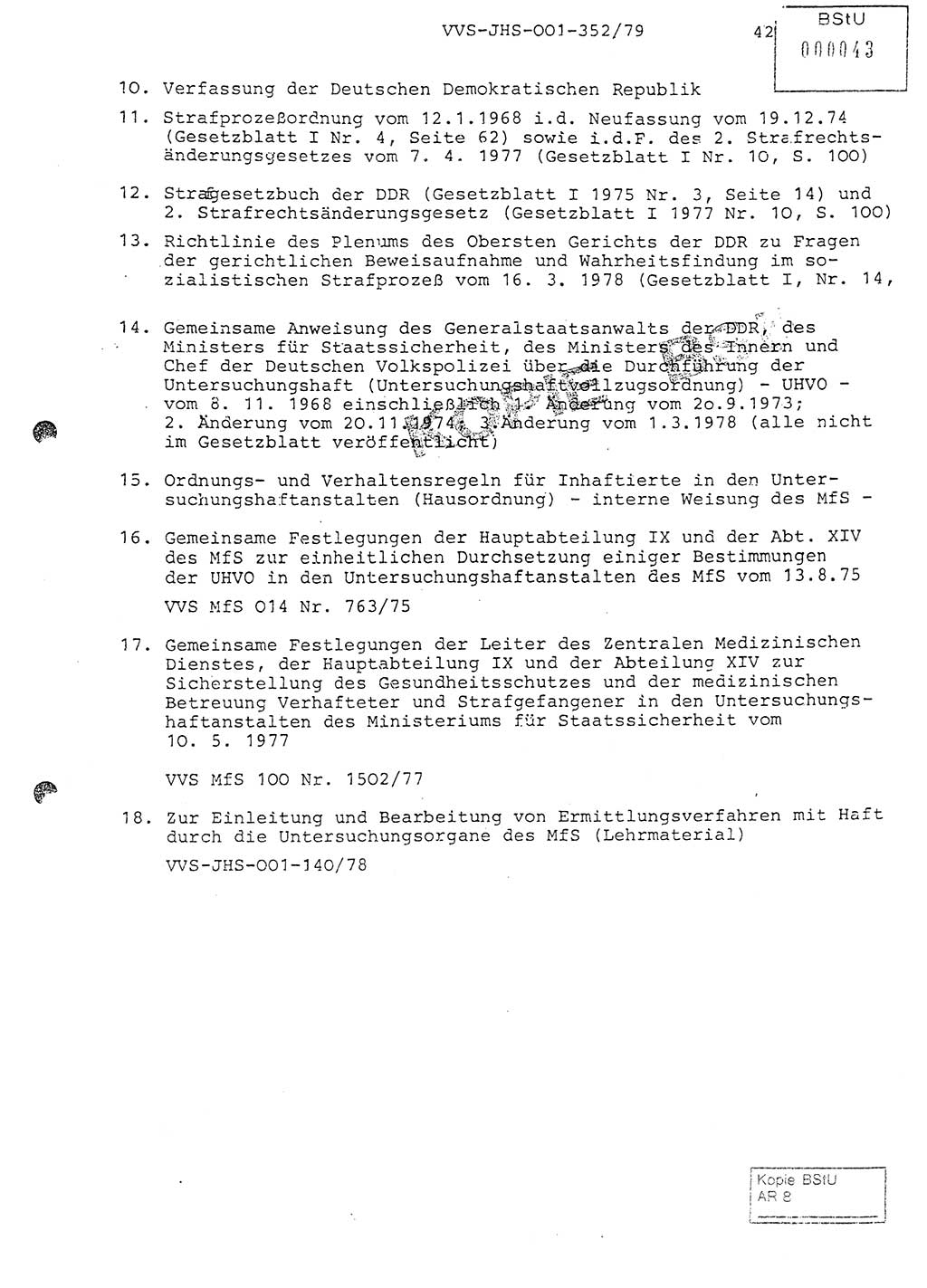Diplomarbeit Hauptmann Peter Wittum (BV Bln. Abt. HA Ⅸ), Ministerium für Staatssicherheit (MfS) [Deutsche Demokratische Republik (DDR)], Juristische Hochschule (JHS), Vertrauliche Verschlußsache (VVS) o001-352/79, Potsdam 1979, Seite 41 (Dipl.-Arb. MfS DDR JHS VVS o001-352/79 1979, S. 41)