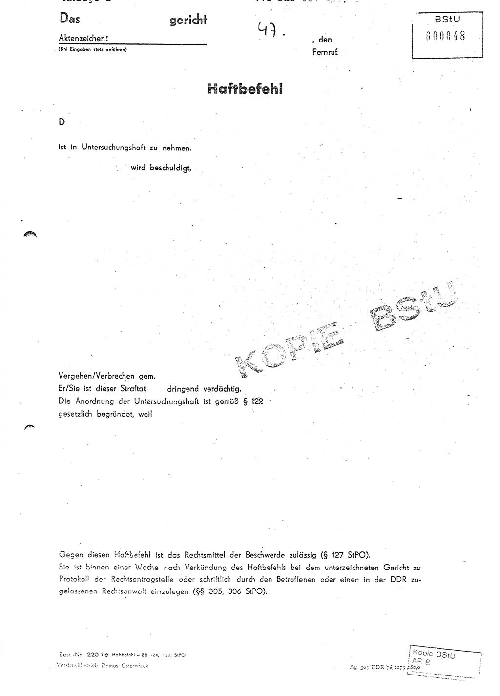 Diplomarbeit Hauptmann Peter Wittum (BV Bln. Abt. HA Ⅸ), Ministerium für Staatssicherheit (MfS) [Deutsche Demokratische Republik (DDR)], Juristische Hochschule (JHS), Vertrauliche Verschlußsache (VVS) o001-352/79, Potsdam 1979, Seite 47 (Dipl.-Arb. MfS DDR JHS VVS o001-352/79 1979, S. 47)