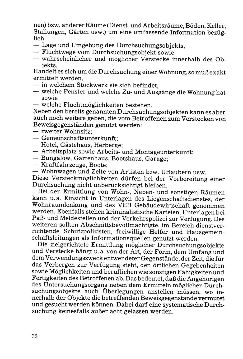 Die Durchsuchung und die Beschlagnahme [Deutsche Demokratische Republik (DDR)] 1979, Seite 32 (Durchs. Beschl. DDR 1979, S. 32)