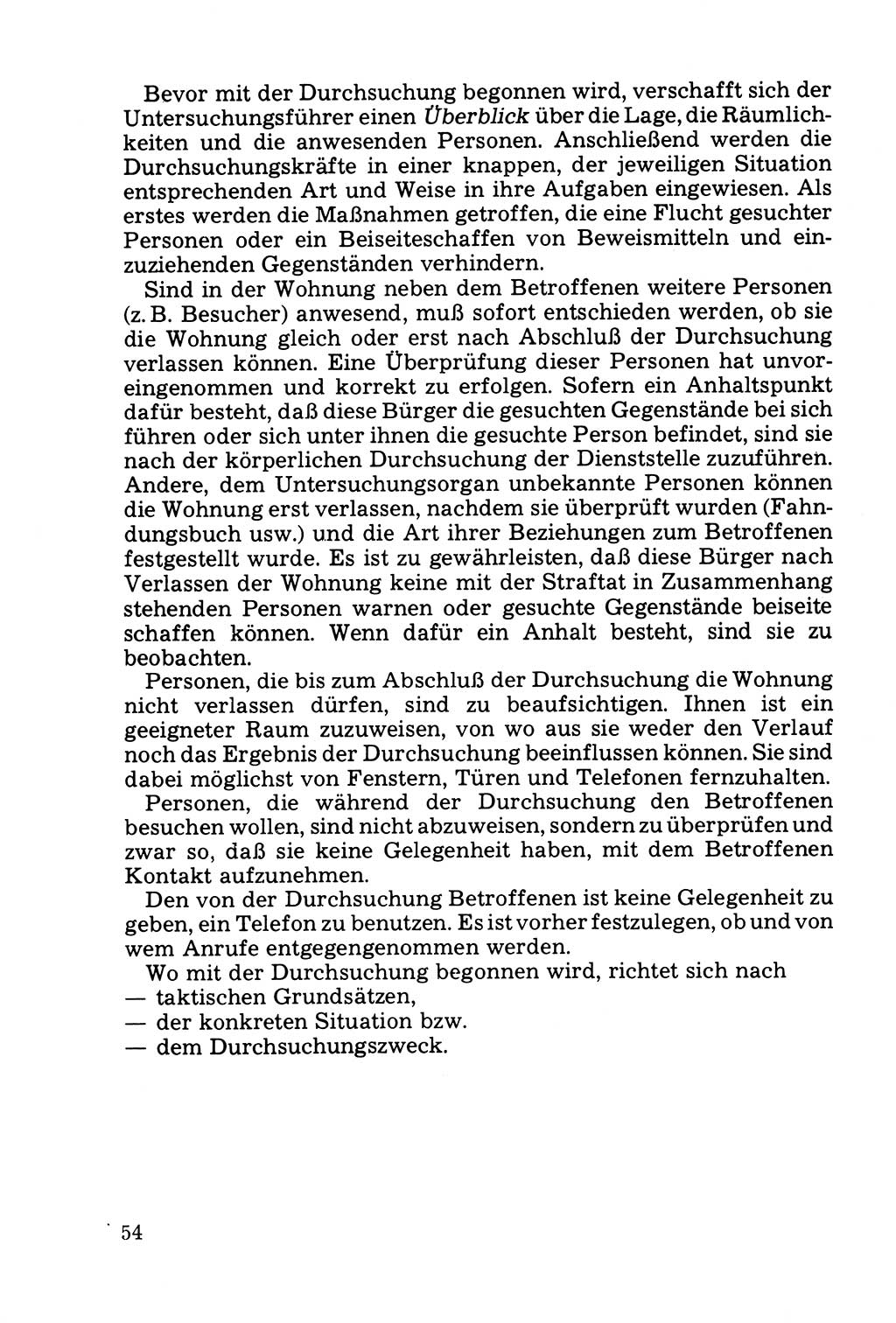 Die Durchsuchung und die Beschlagnahme [Deutsche Demokratische Republik (DDR)] 1979, Seite 54 (Durchs. Beschl. DDR 1979, S. 54)
