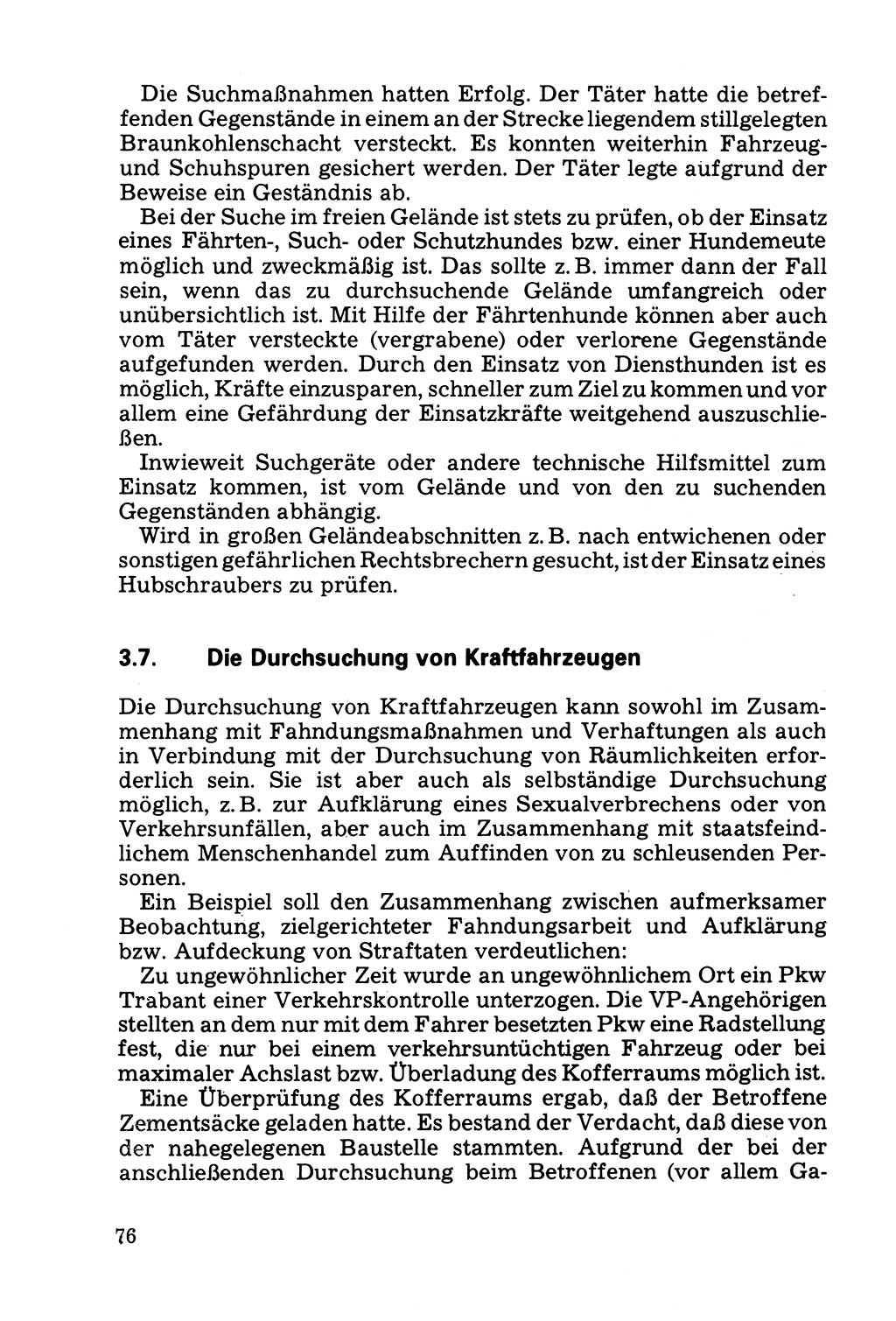 Die Durchsuchung und die Beschlagnahme [Deutsche Demokratische Republik (DDR)] 1979, Seite 76 (Durchs. Beschl. DDR 1979, S. 76)